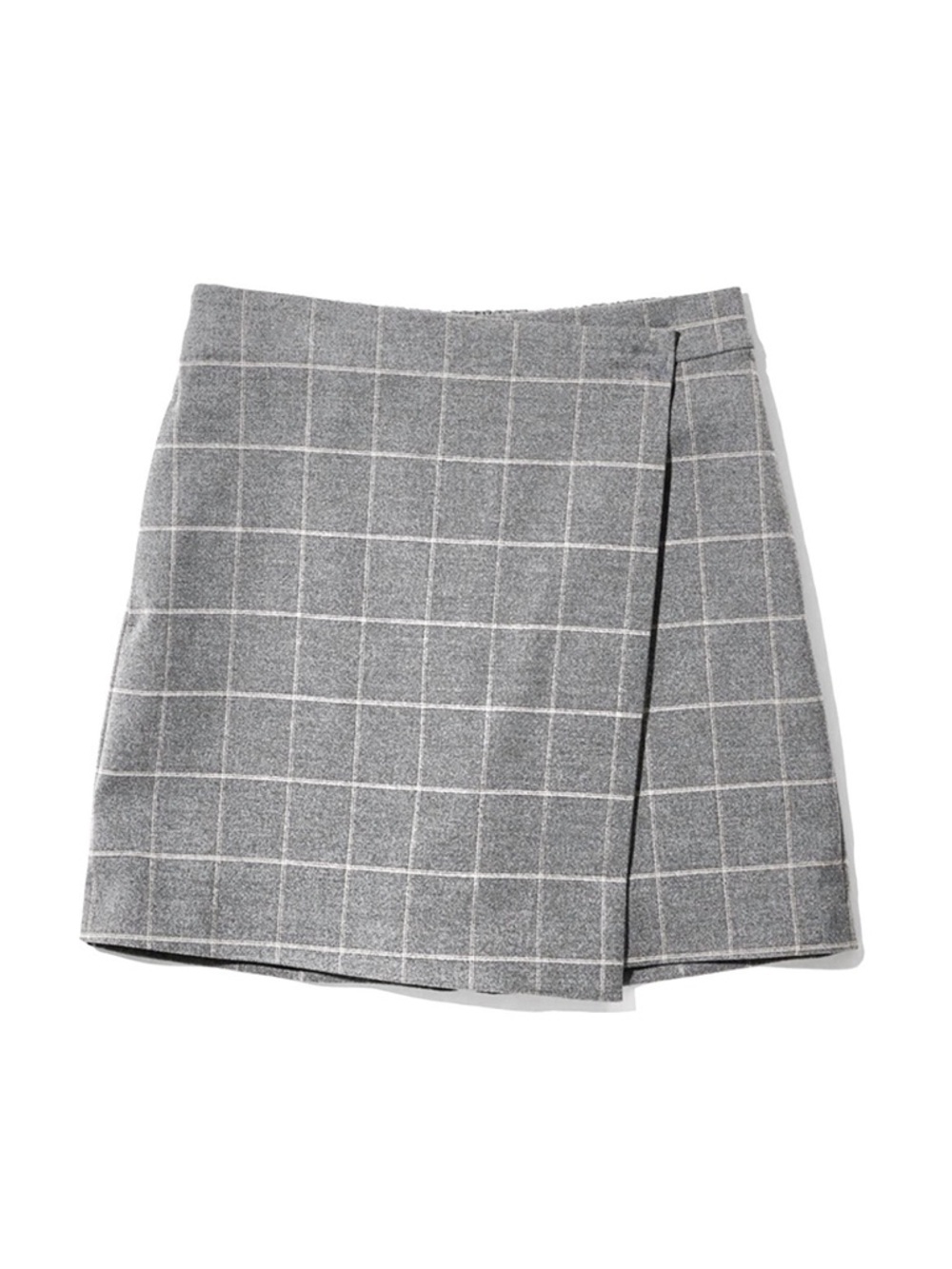 Forever 21 Gray Heather Plaid Checker Mini Flap Skort